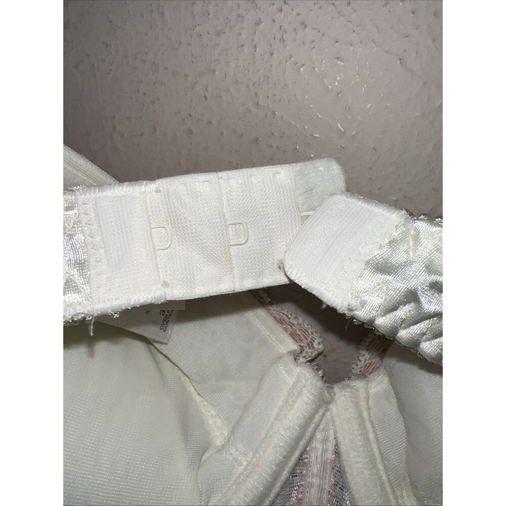 Vintage 90s Victoria's Secret Bra 32C Cream Pink Lace Removable Pads Push Up VS - Picture 9 of 13
